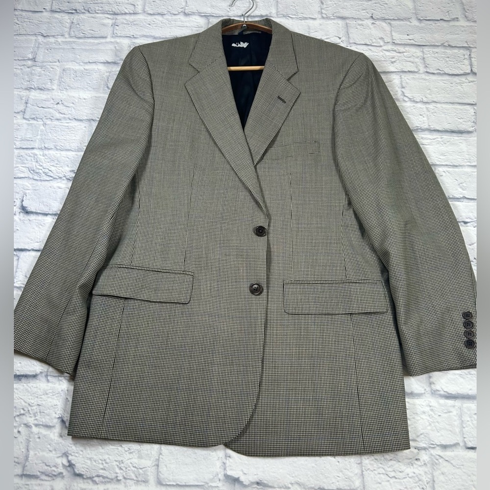 Vintage Brooks Brothers Black/Cream Sport Coat w/Notched Lapels. Wool. Size 42R.